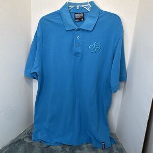 VINTAGE 90s Y2K Southpole Polo Shirt Mens XL Blue Logo Authentic Collection